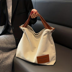 Canvas Shoulder Bag Large Capacity All Match Satchel Bag