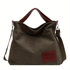 Canvas Shoulder Bag Large Capacity All Match Satchel Bag