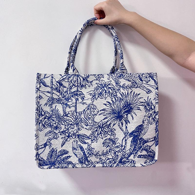 Vintage Embroidery Tote Bag Large Capacity Lightweight Fabric