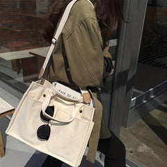 Large Capacity Canvas Tote Bag Minimalist Shoulder Bag