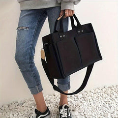 Large Capacity Canvas Tote Bag Minimalist Shoulder Bag