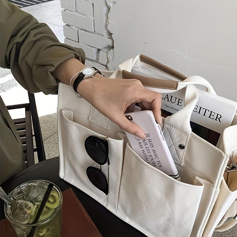 Large Capacity Canvas Tote Bag Minimalist Shoulder Bag