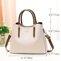 Women's PU Leather Crossbody Bag Top Handle Satchel Purse