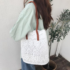 Women's Lace Flower Shoulder Bag Stylish Handbag for Travel