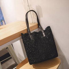 Women's Lace Flower Shoulder Bag Stylish Handbag for Travel