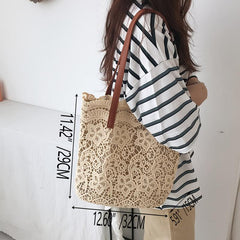 Women's Lace Flower Shoulder Bag Stylish Handbag for Travel