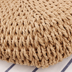Straw Woven Drawstring Tote Bag Lightweight Shoulder Bag