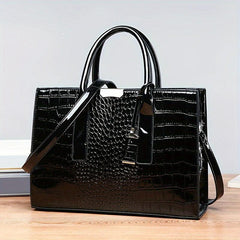 Crocodile Pattern Tote Bag Faux Leather Shoulder Bag