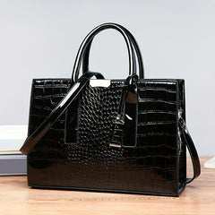 Crocodile Pattern Tote Bag Faux Leather Shoulder Bag