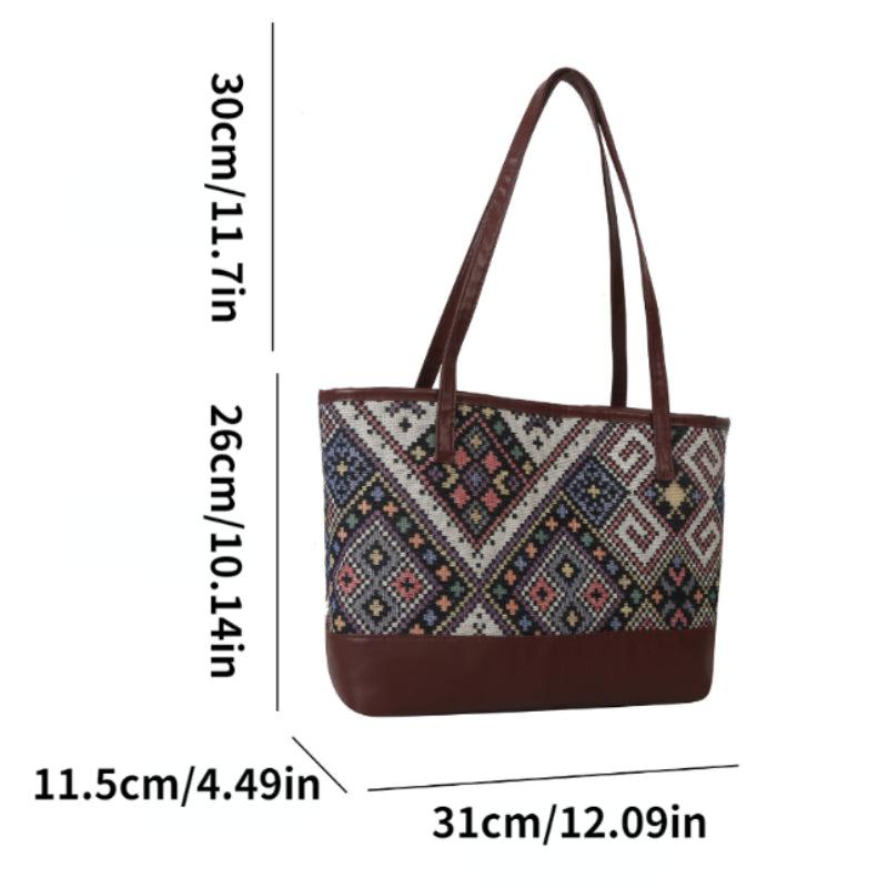 Vintage Ethnic Style Tote Bag Retro Bohemian Shoulder Bag Women's Casual Handbag