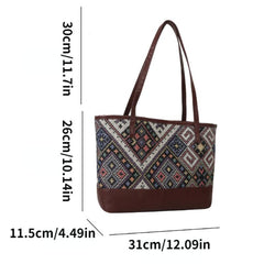 Vintage Ethnic Style Tote Bag Retro Bohemian Shoulder Bag Women's Casual Handbag