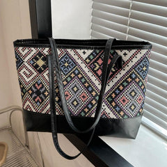 Vintage Ethnic Style Tote Bag Retro Bohemian Shoulder Bag Women's Casual Handbag