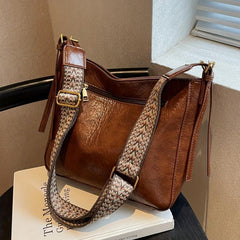 Vintage Tote Bag Women's Large Capacity Shoulder Bag for Work