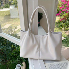 Large Capacity Faux Leather Tote Bag for Work & School