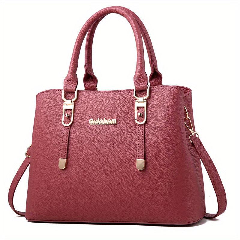 Solid Tote Bag Large Capacity Handbag Top Handle Satchel Purse