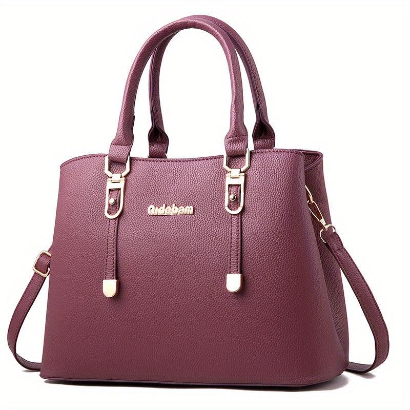 Solid Tote Bag Large Capacity Handbag Top Handle Satchel Purse