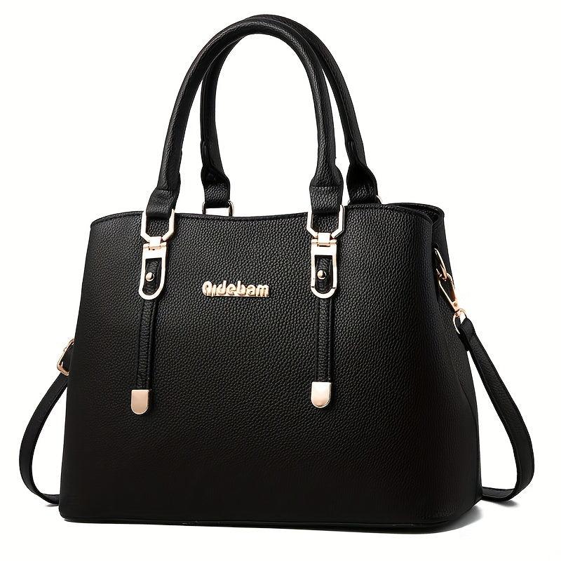 Solid Tote Bag Large Capacity Handbag Top Handle Satchel Purse