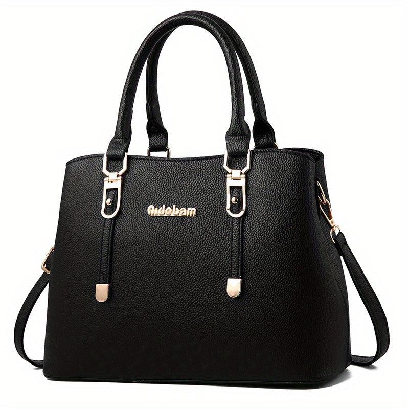 Solid Tote Bag Large Capacity Handbag Top Handle Satchel Purse