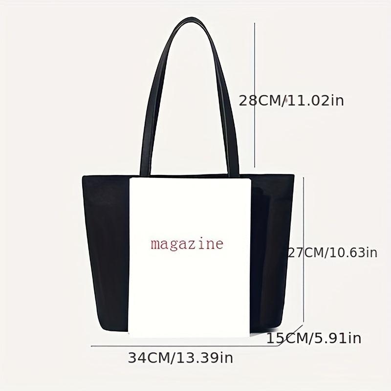 Large Nylon Tote Bag for Women, Shoulder Handbag for Travel, School, Work