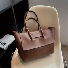 Large Capacity Vintage PU Leather Tote Bag