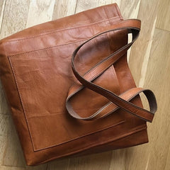Large Capacity Tote Bag Faux Leather Handbag Women's Casual Shoulder Bag