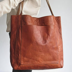Large Capacity Tote Bag Faux Leather Handbag Women's Casual Shoulder Bag
