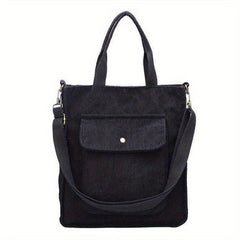 Pink Corduroy Shoulder Bag Large Capacity Casual Tote Bag
