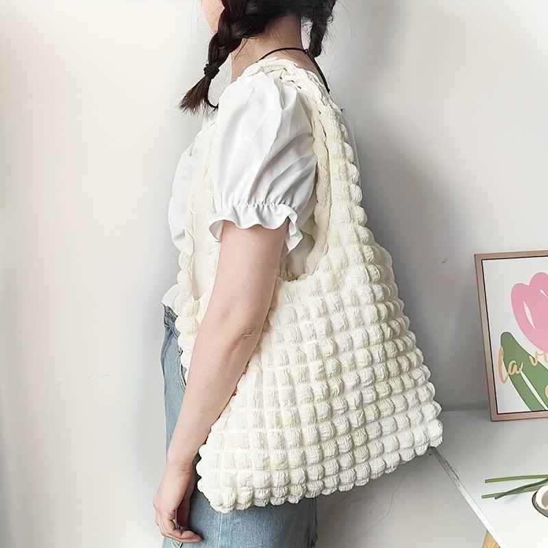 Cloud Shoulder Bag Ruched Tote Literary Handbag Women