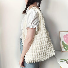 Cloud Shoulder Bag Ruched Tote Literary Handbag Women