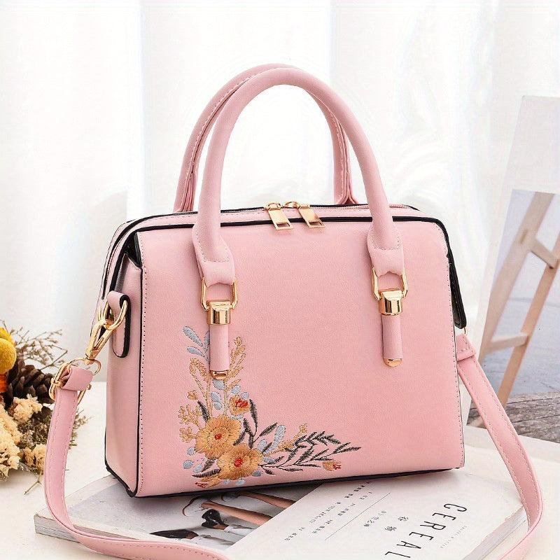 Floral Embroidery Handbags Crossbody Bag Satchel Purse