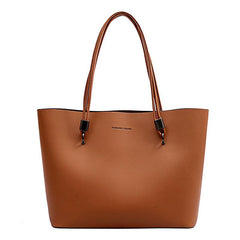 Large Capacity PU Leather Tote Bag for Work & School