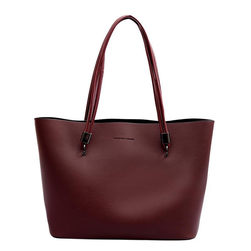 Large Capacity PU Leather Tote Bag for Work & School