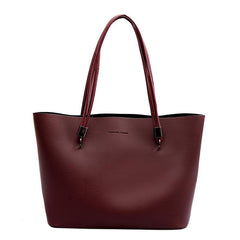 Large Capacity PU Leather Tote Bag for Work & School