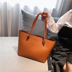 Large Capacity PU Leather Tote Bag for Work & School