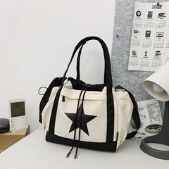 Star Pattern Drawstring Bag Large Capacity Lightweight Travel Storage Bag