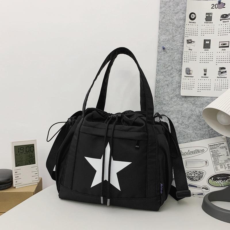Star Pattern Drawstring Bag Large Capacity Lightweight Travel Storage Bag
