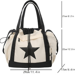 Star Pattern Drawstring Bag Large Capacity Lightweight Travel Storage Bag