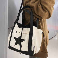 Star Pattern Drawstring Bag Large Capacity Lightweight Travel Storage Bag