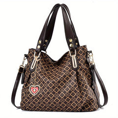 Vintage Faux Leather Tote Bag Classic Satchel for Work