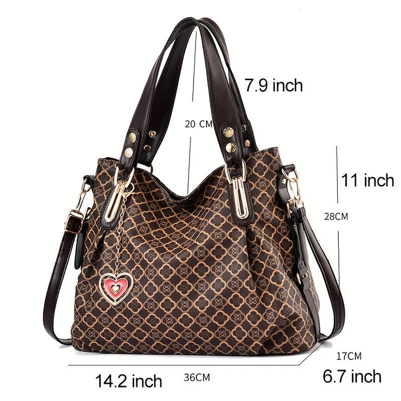 Vintage Faux Leather Tote Bag Classic Satchel for Work