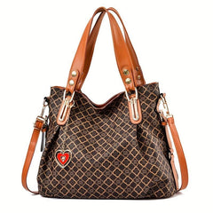 Vintage Faux Leather Tote Bag Classic Satchel for Work