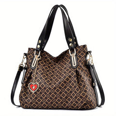 Vintage Faux Leather Tote Bag Classic Satchel for Work