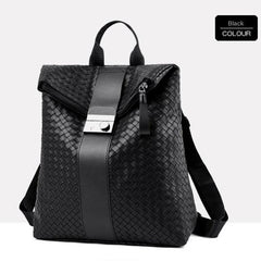 Casual Vintage Braided Backpack Solid Rucksack Versatile Travel Storage Bag