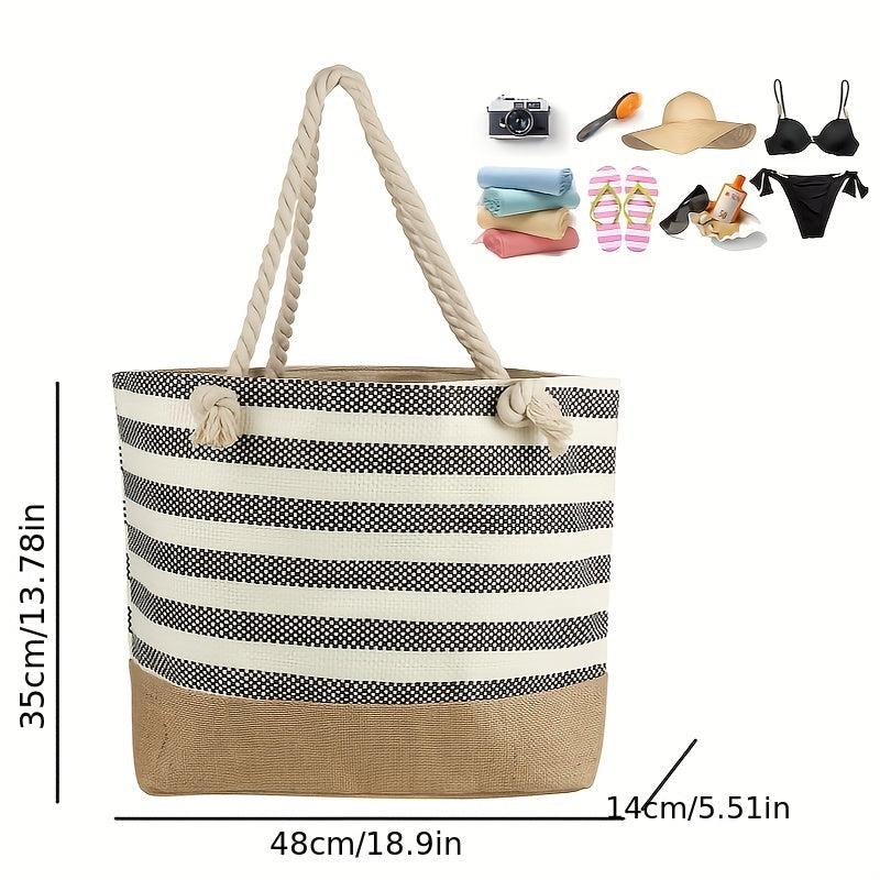 Large Capacity Pattern Tote Bag Shoulder Bag Travel Storage Beach Bag