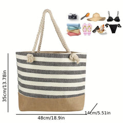 Large Capacity Pattern Tote Bag Shoulder Bag Travel Storage Beach Bag