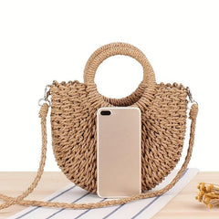 Straw Beach Bag Rattan Woven Handbag Crossbody Bag