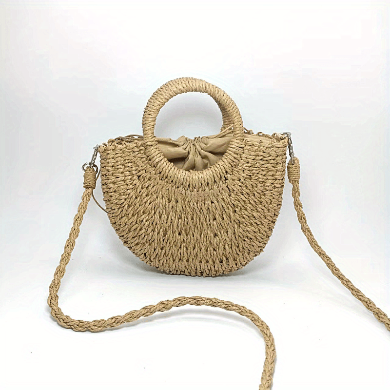 Straw Beach Bag Rattan Woven Handbag Crossbody Bag