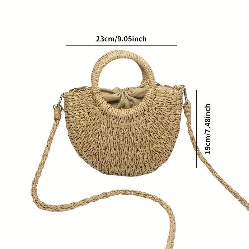 Straw Beach Bag Rattan Woven Handbag Crossbody Bag