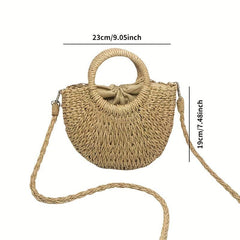 Straw Beach Bag Rattan Woven Handbag Crossbody Bag