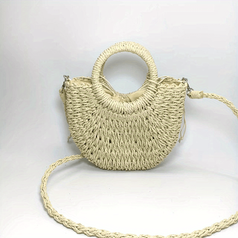 Straw Beach Bag Rattan Woven Handbag Crossbody Bag
